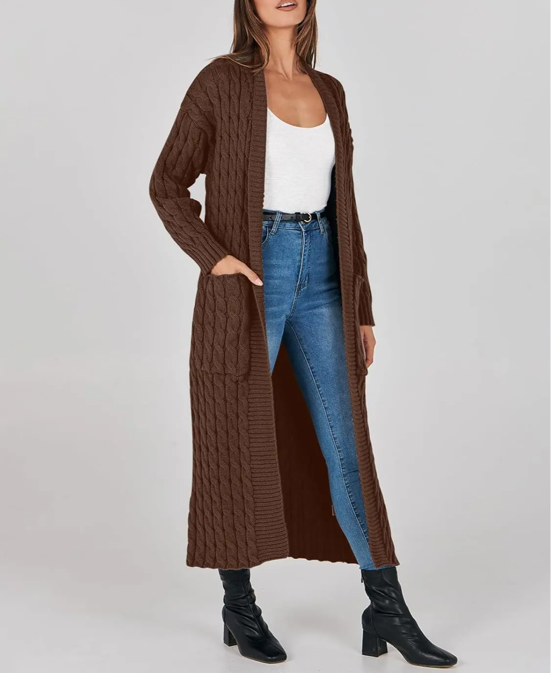 Women's Long Cardigan 2024 Oversized Coat Long Sleeve Open Cardigan Knitted Extra Long Coat Autumn Fashion Jacket Clothes