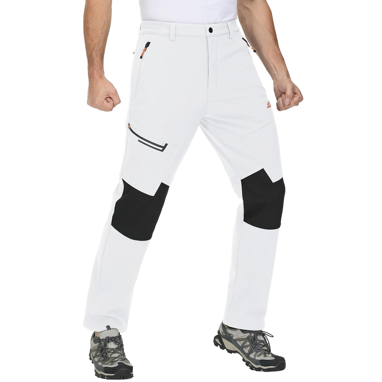 Men's Fleece-Lined Winter Ski Pants โ Water-Resistant with 4 Zip Pockets