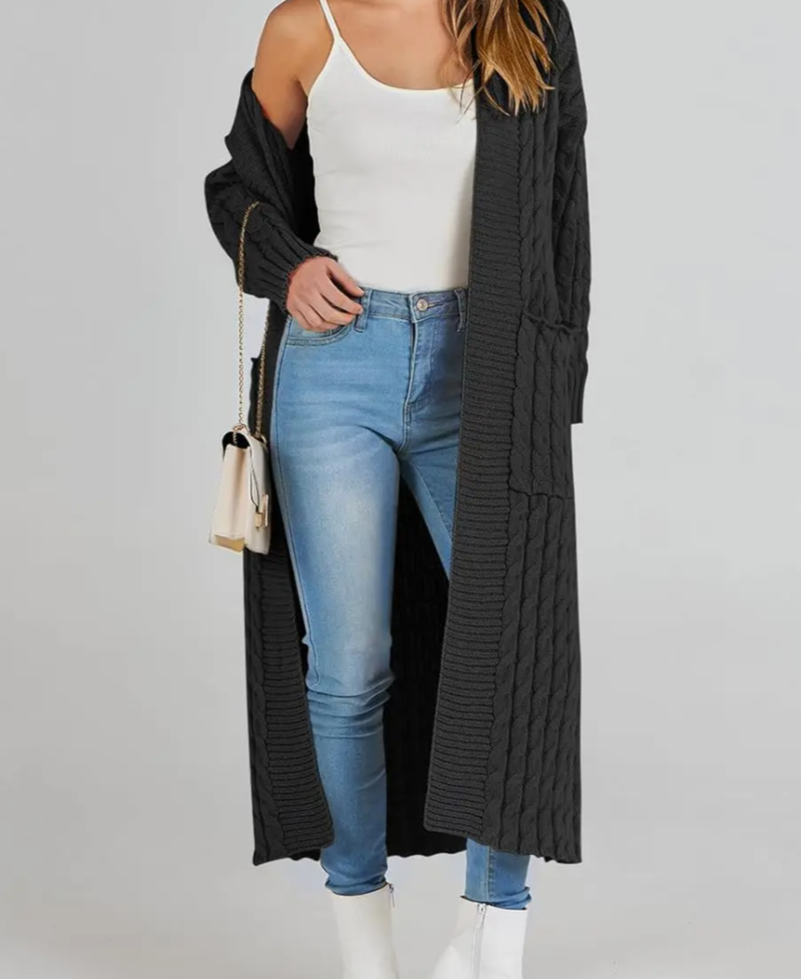 Women's Long Cardigan 2024 Oversized Coat Long Sleeve Open Cardigan Knitted Extra Long Coat Autumn Fashion Jacket Clothes