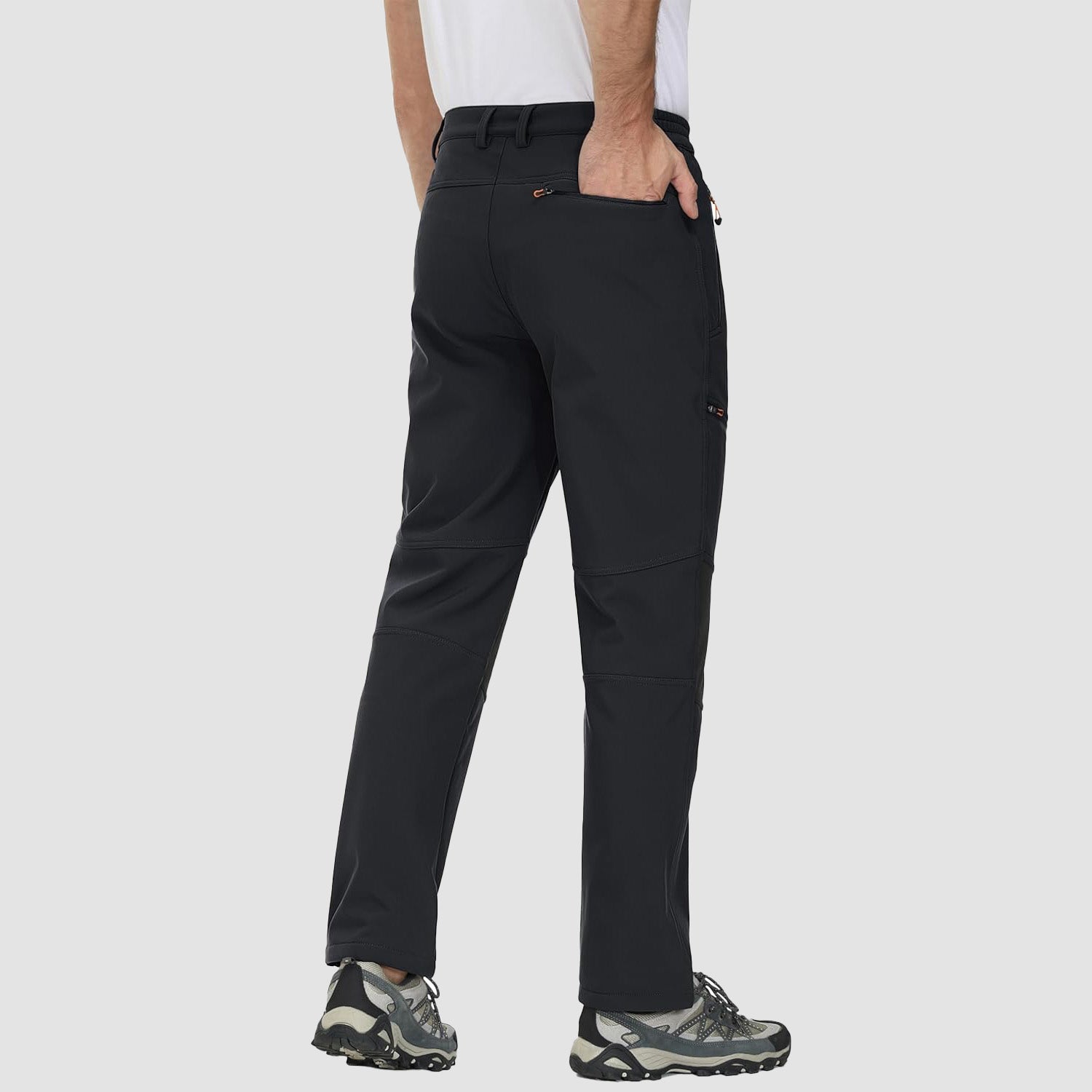 Men's Fleece-Lined Winter Ski Pants โ Water-Resistant with 4 Zip Pockets