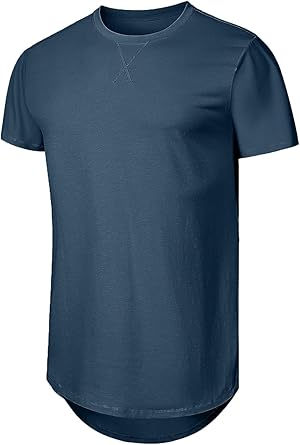 🔥Men's 12-Pack Cotton Hipster Hip Hop Longline Crewneck T-Shirt