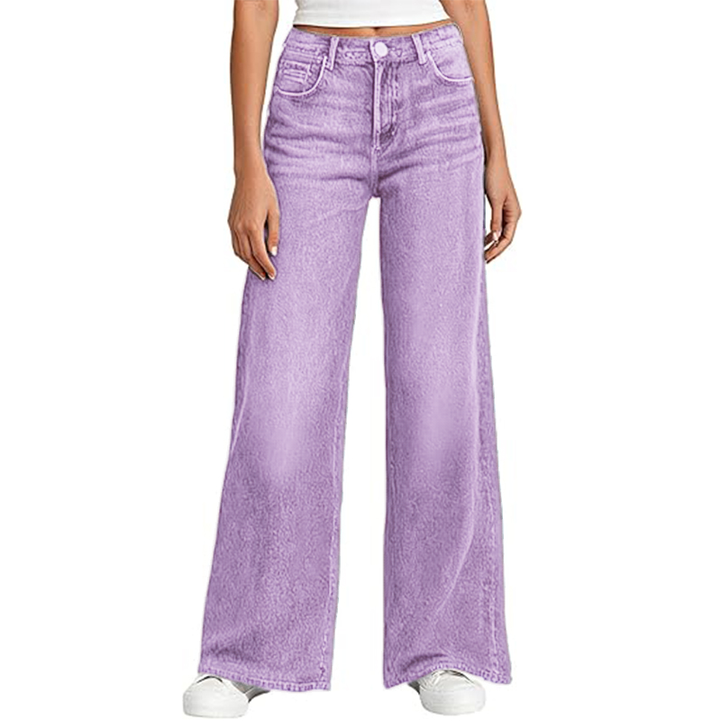 Women's Sweatpant Jeans Print Denim Sweatpants High Waisted Full-Length Wide Leg Pants Baggy Comfort Faux Jeans