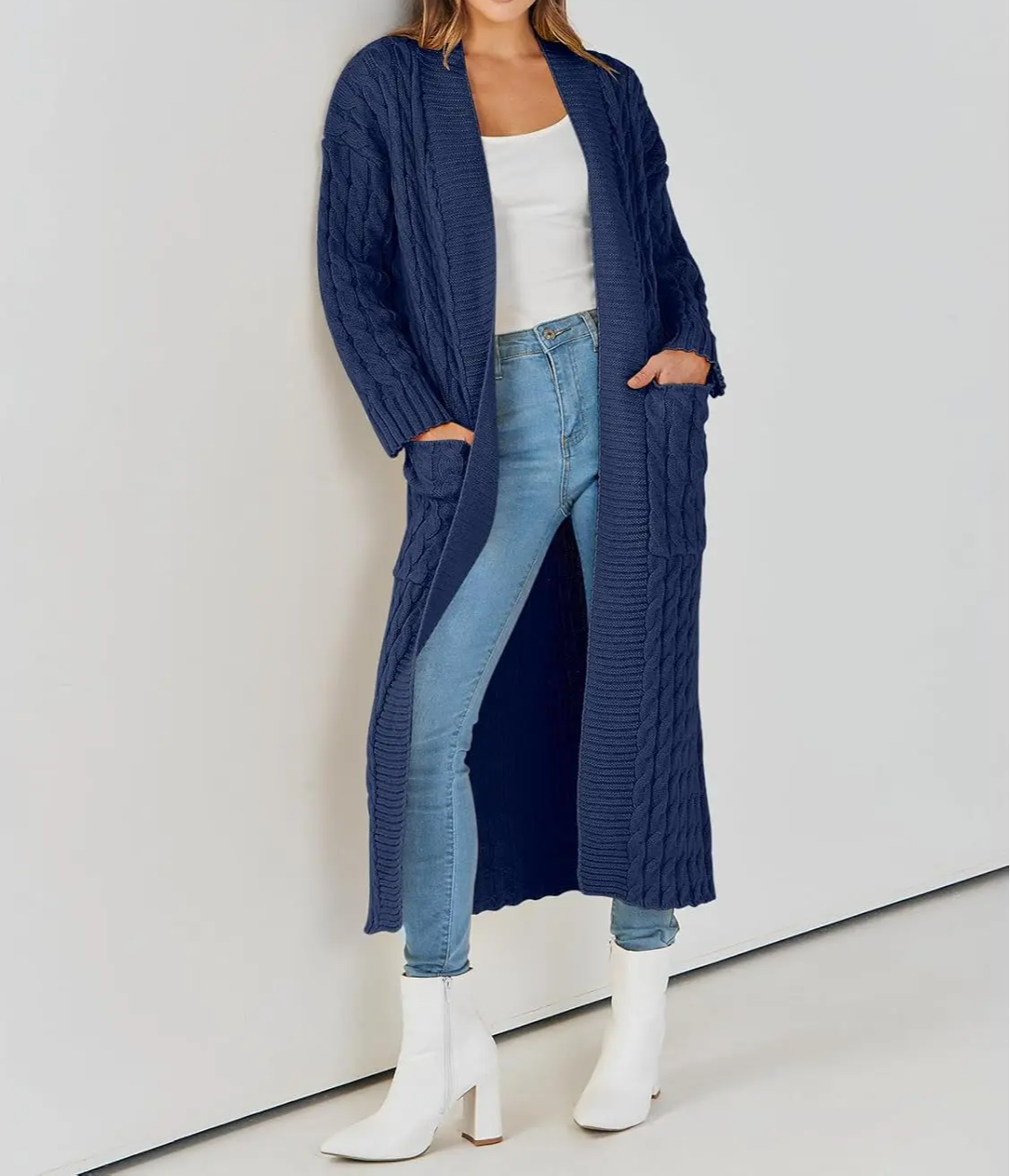 Women's Long Cardigan 2024 Oversized Coat Long Sleeve Open Cardigan Knitted Extra Long Coat Autumn Fashion Jacket Clothes