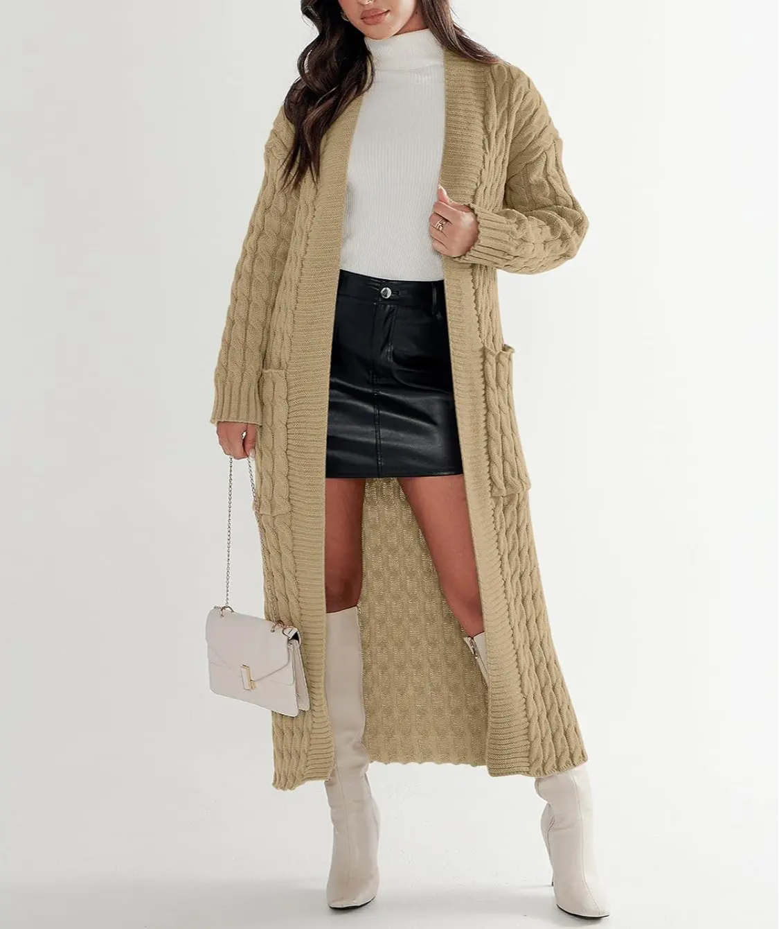 Women's Long Cardigan 2024 Oversized Coat Long Sleeve Open Cardigan Knitted Extra Long Coat Autumn Fashion Jacket Clothes