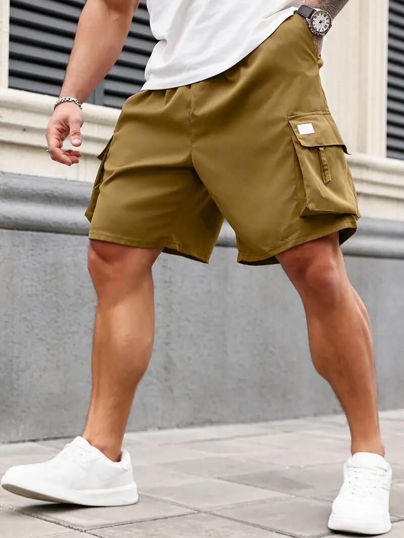 🔥Men's Plus Size Solid Flap Pocket Cargo Shorts