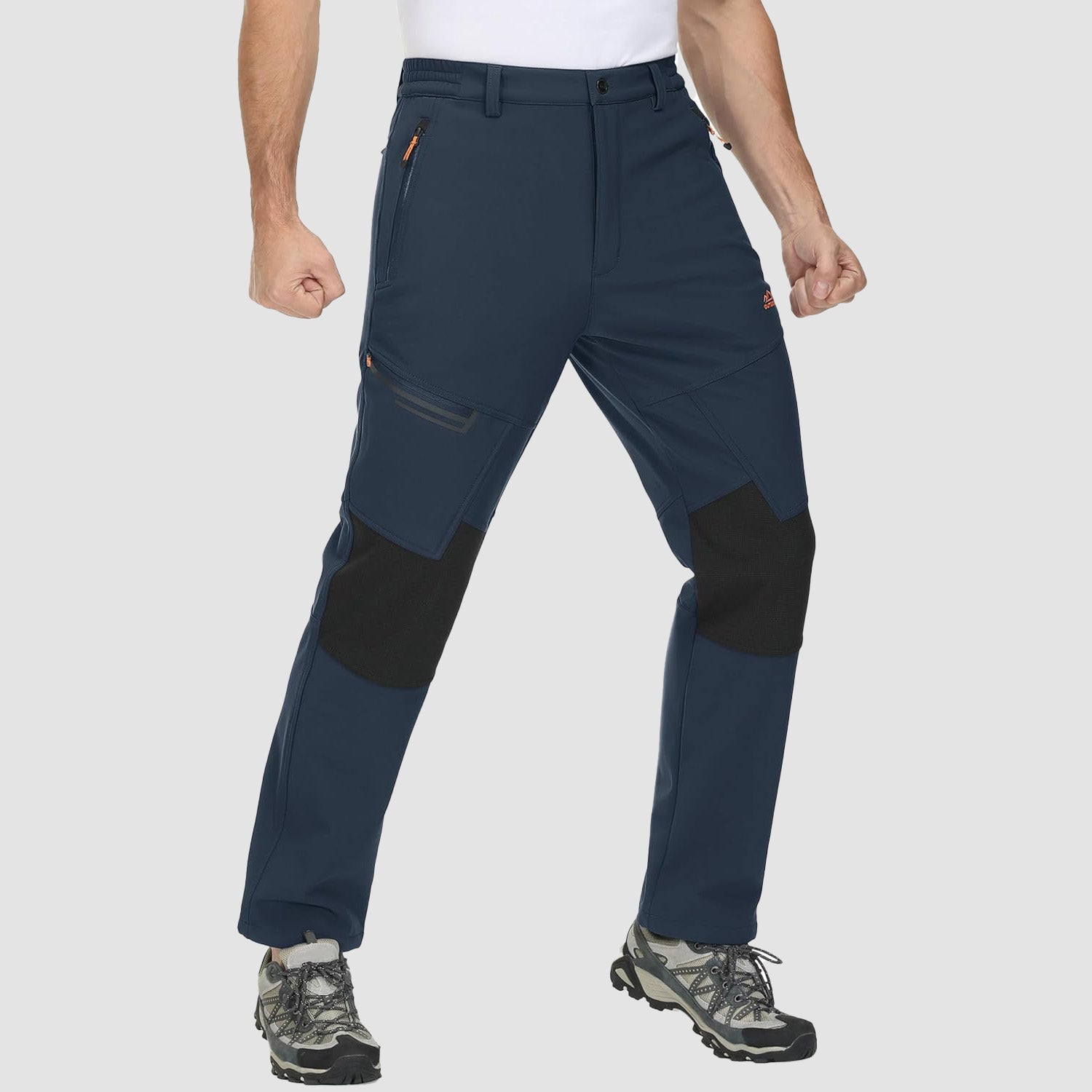 Men's Fleece-Lined Winter Ski Pants โ Water-Resistant with 4 Zip Pockets