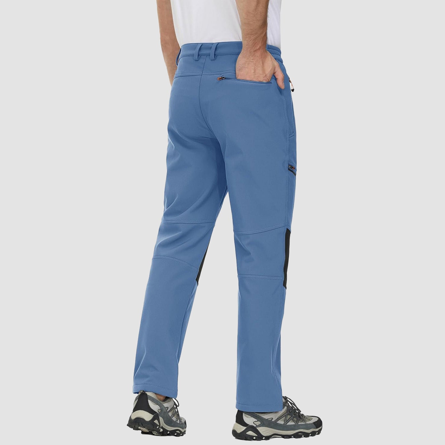 Men's Fleece-Lined Winter Ski Pants โ Water-Resistant with 4 Zip Pockets