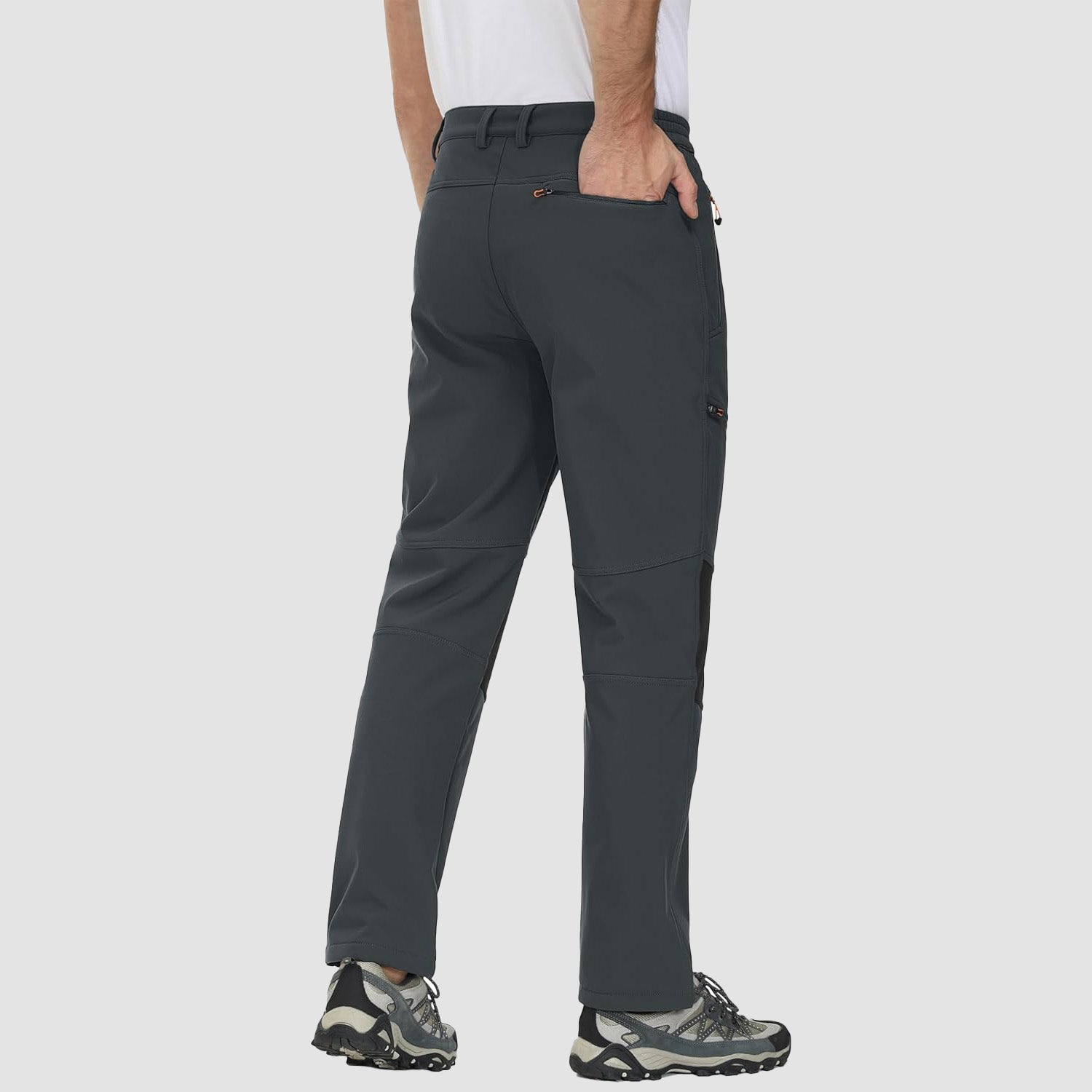 Men's Fleece-Lined Winter Ski Pants โ Water-Resistant with 4 Zip Pockets