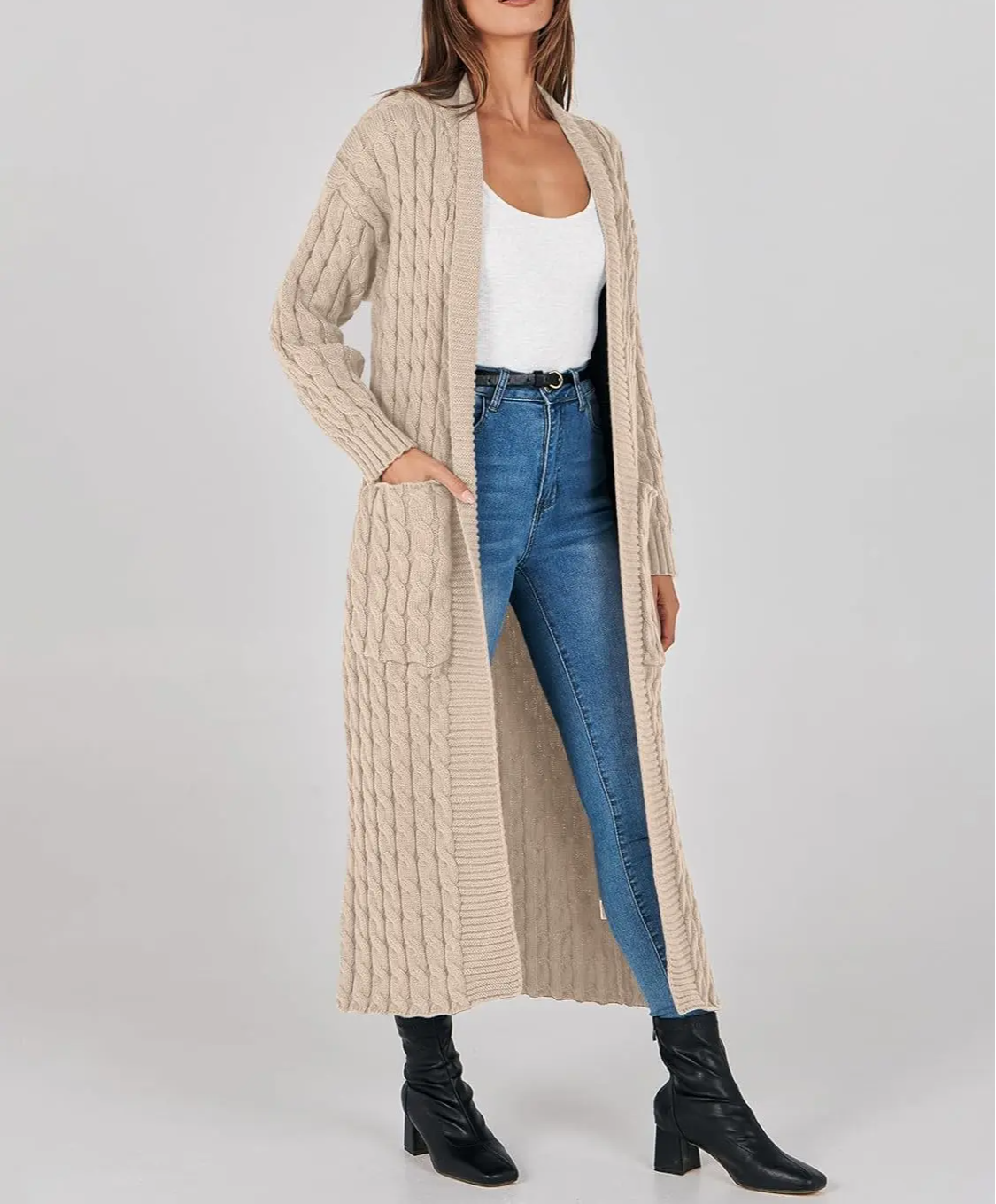 Women's Long Cardigan 2024 Oversized Coat Long Sleeve Open Cardigan Knitted Extra Long Coat Autumn Fashion Jacket Clothes