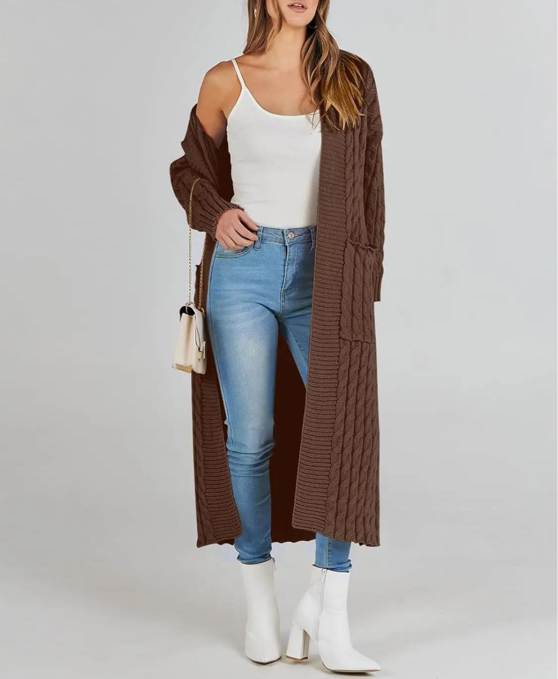 Women's Long Cardigan 2024 Oversized Coat Long Sleeve Open Cardigan Knitted Extra Long Coat Autumn Fashion Jacket Clothes