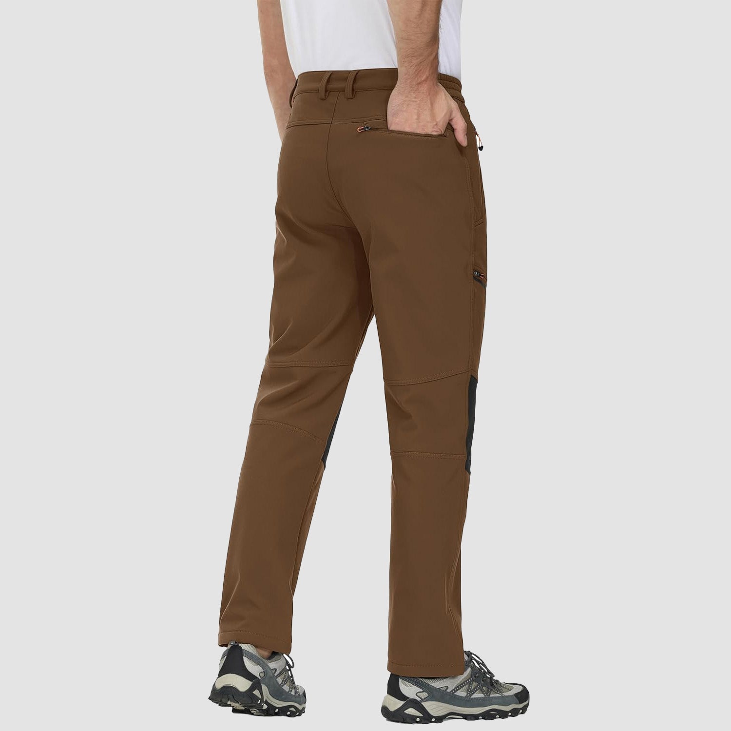 Men's Fleece-Lined Winter Ski Pants โ Water-Resistant with 4 Zip Pockets