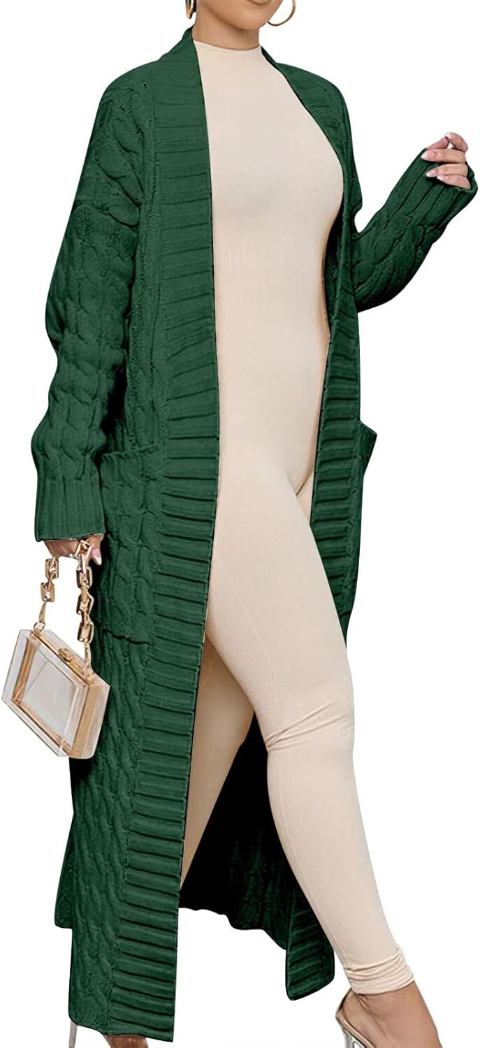 Women's Long Cardigan 2024 Oversized Coat Long Sleeve Open Cardigan Knitted Extra Long Coat Autumn Fashion Jacket Clothes