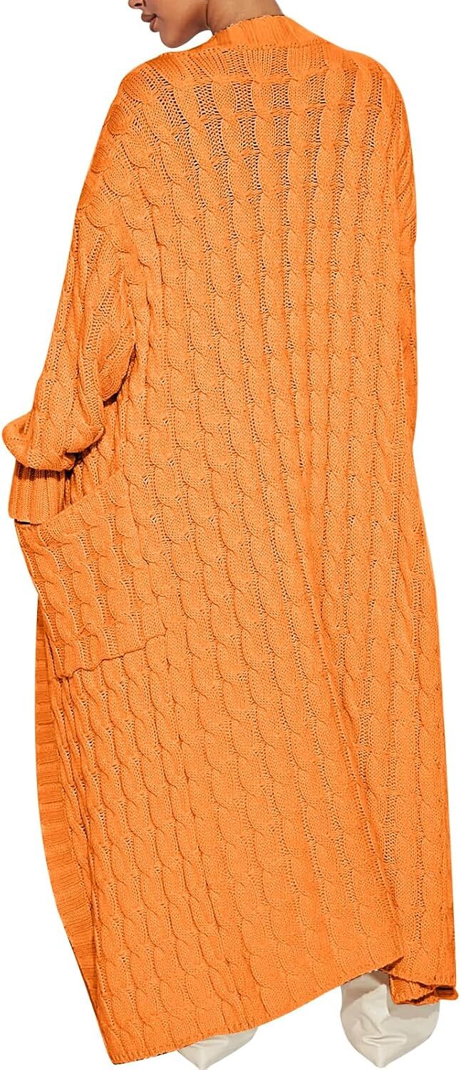 Women's Long Cardigan 2024 Oversized Coat Long Sleeve Open Cardigan Knitted Extra Long Coat Autumn Fashion Jacket Clothes