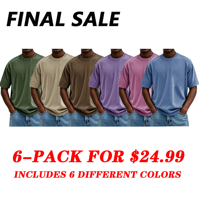Independence Day Sale⚡10 Packs for $34.99⚡ -Fashion Washed Retro Round Neck Short-sleeved T-shirt(Unisex)