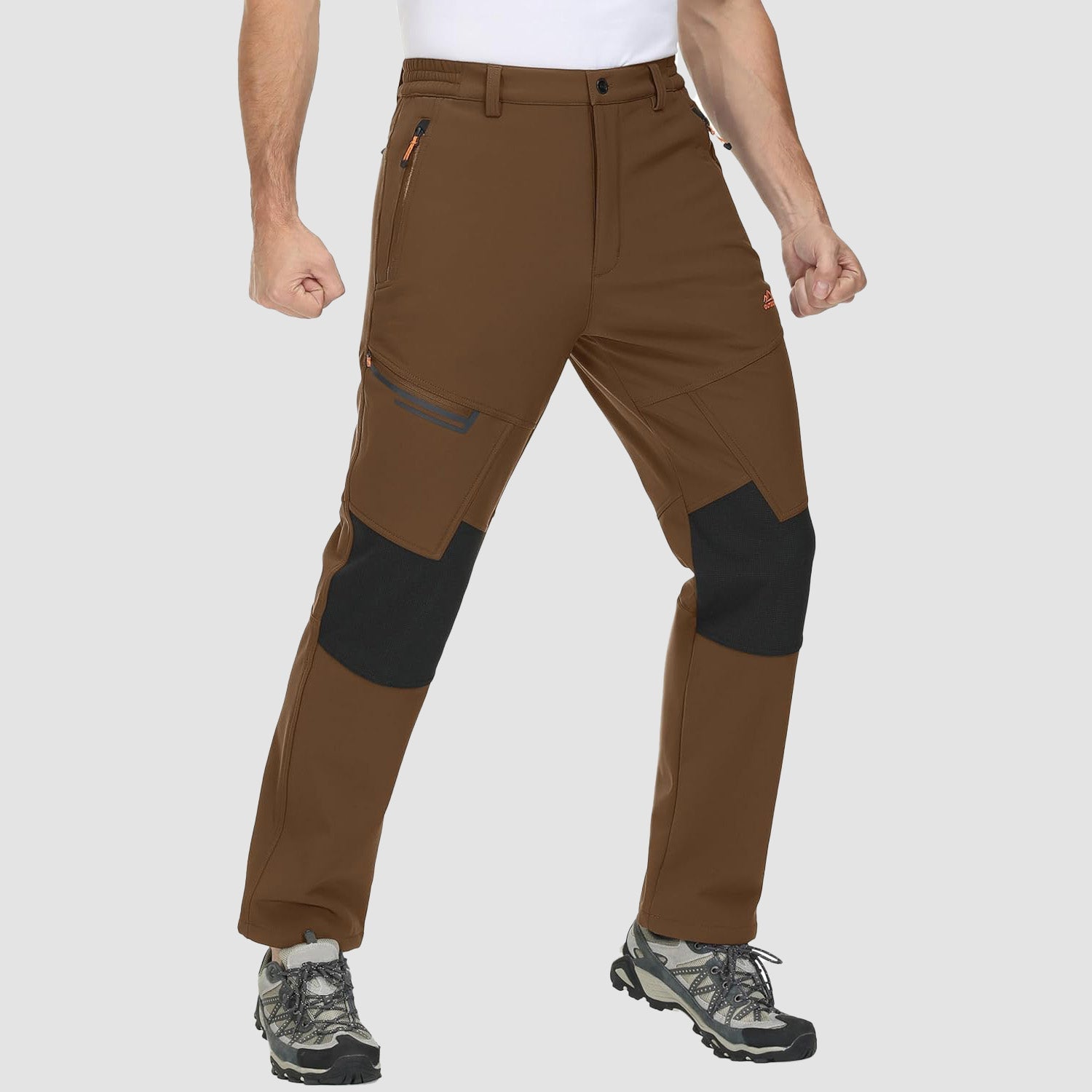Men's Fleece-Lined Winter Ski Pants โ Water-Resistant with 4 Zip Pockets