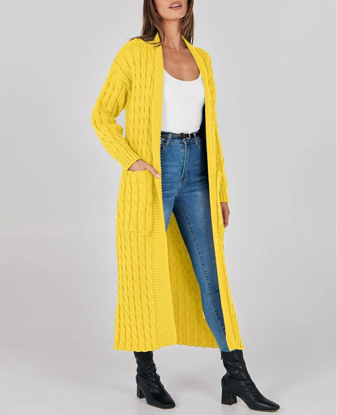 Women's Long Cardigan 2024 Oversized Coat Long Sleeve Open Cardigan Knitted Extra Long Coat Autumn Fashion Jacket Clothes