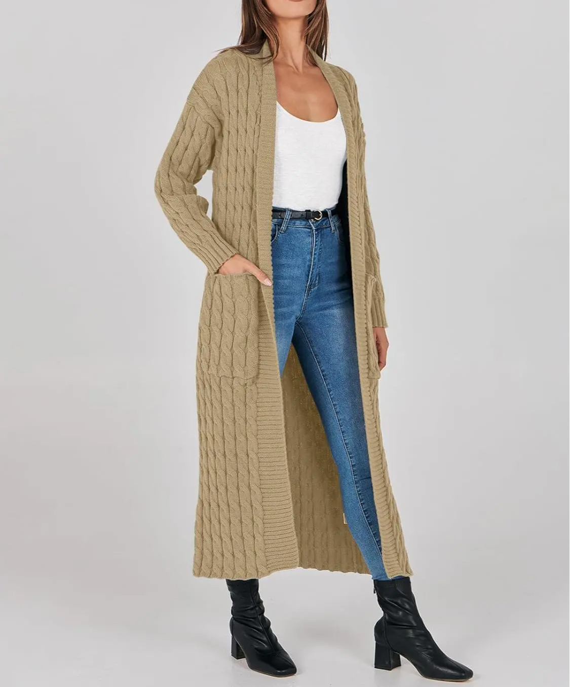 Women's Long Cardigan 2024 Oversized Coat Long Sleeve Open Cardigan Knitted Extra Long Coat Autumn Fashion Jacket Clothes