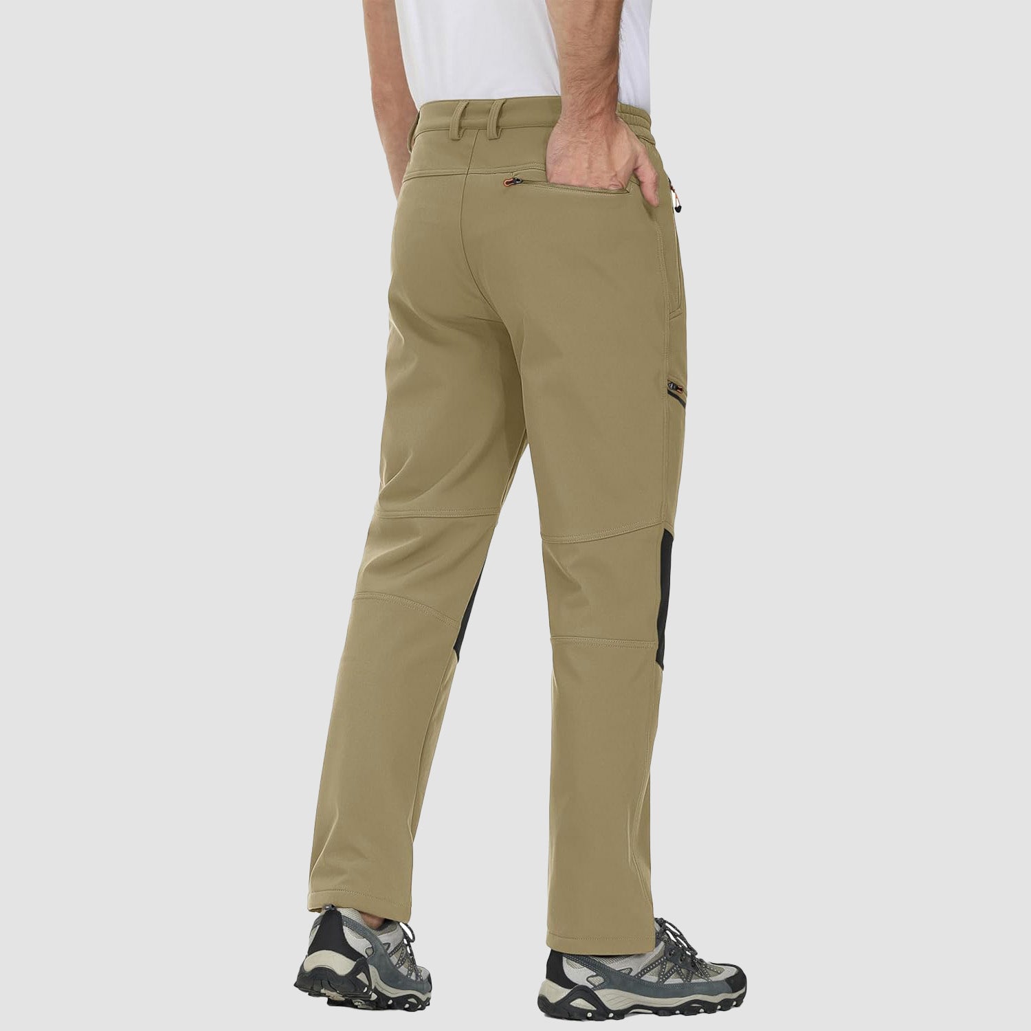 Men's Fleece-Lined Winter Ski Pants โ Water-Resistant with 4 Zip Pockets
