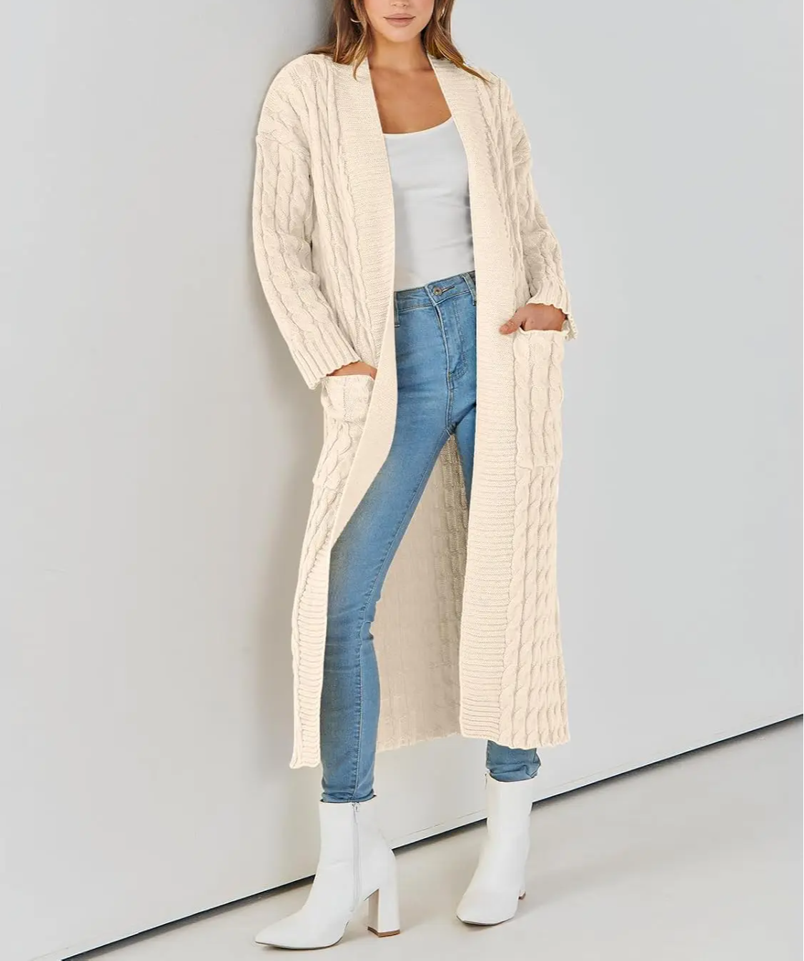 Women's Long Cardigan 2024 Oversized Coat Long Sleeve Open Cardigan Knitted Extra Long Coat Autumn Fashion Jacket Clothes