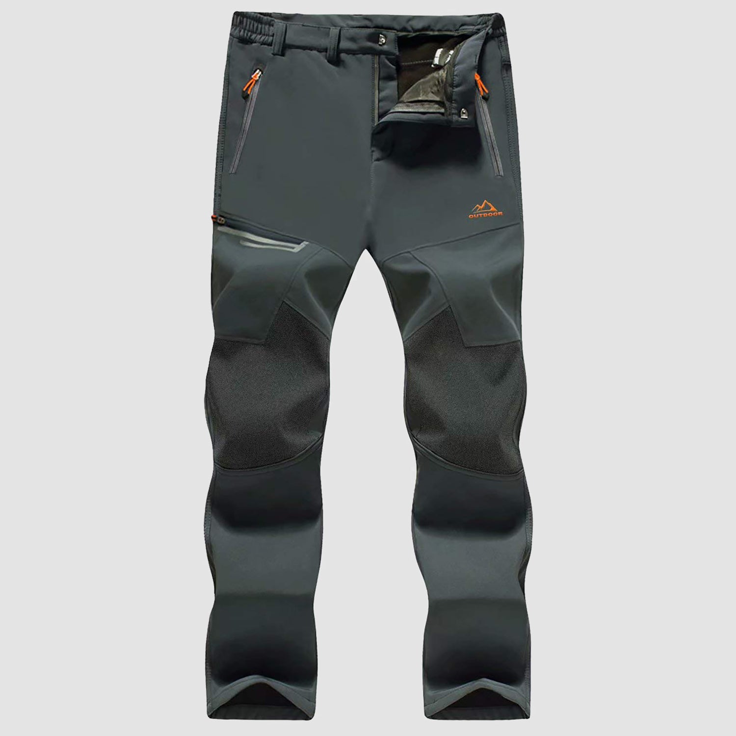 Men's Fleece-Lined Winter Ski Pants โ Water-Resistant with 4 Zip Pockets