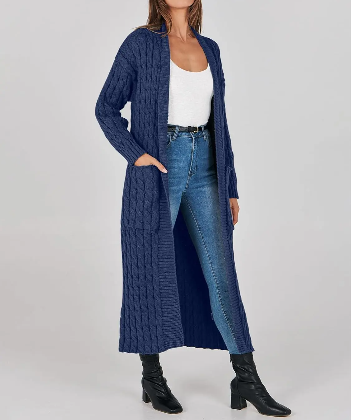 Women's Long Cardigan 2024 Oversized Coat Long Sleeve Open Cardigan Knitted Extra Long Coat Autumn Fashion Jacket Clothes