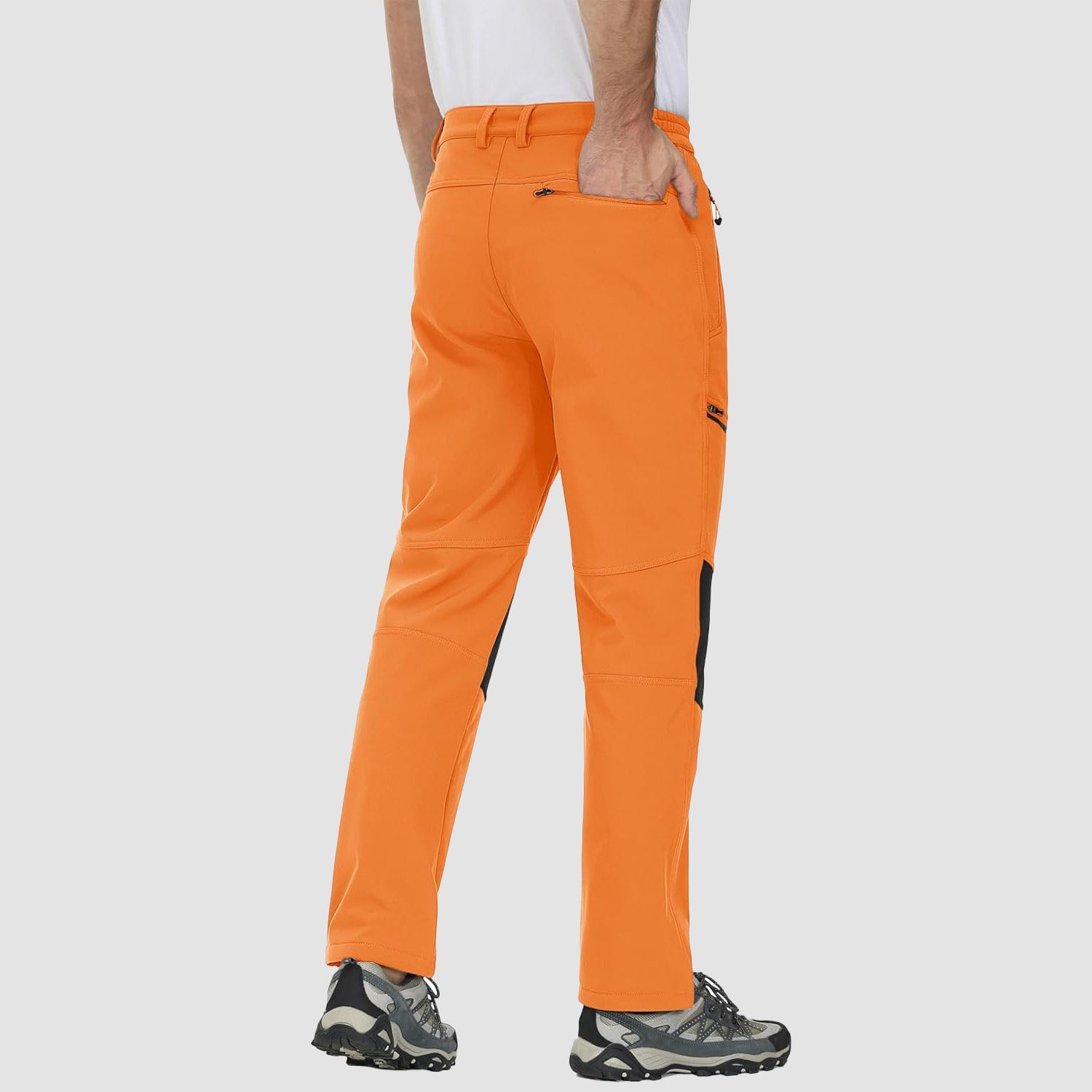 Men's Fleece-Lined Winter Ski Pants โ Water-Resistant with 4 Zip Pockets