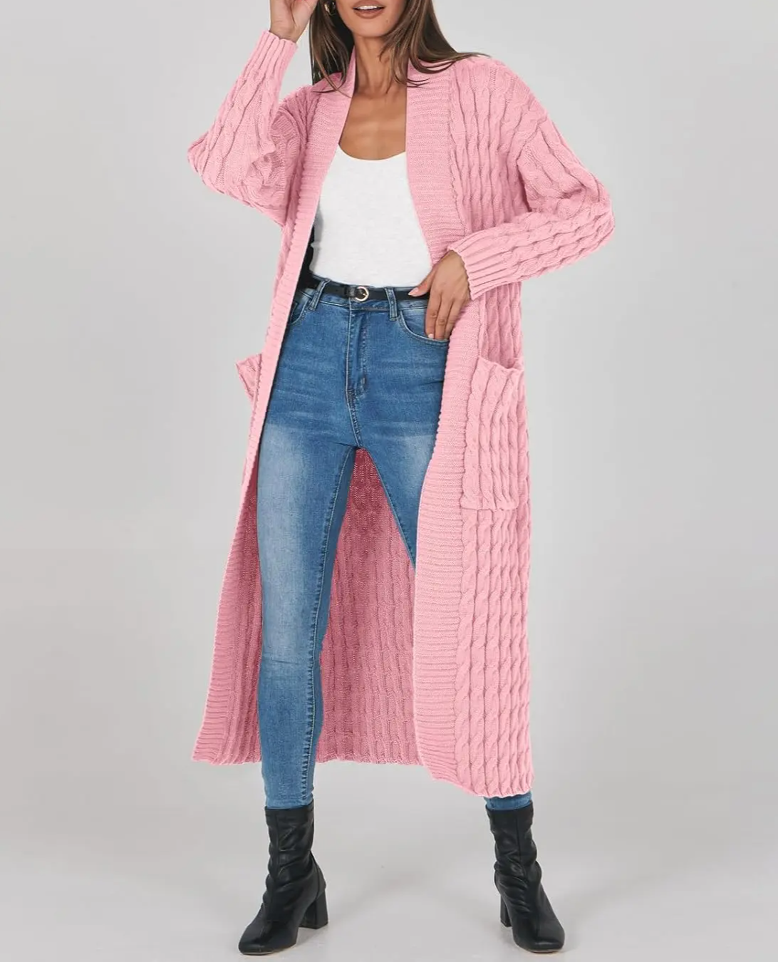 Women's Long Cardigan 2024 Oversized Coat Long Sleeve Open Cardigan Knitted Extra Long Coat Autumn Fashion Jacket Clothes