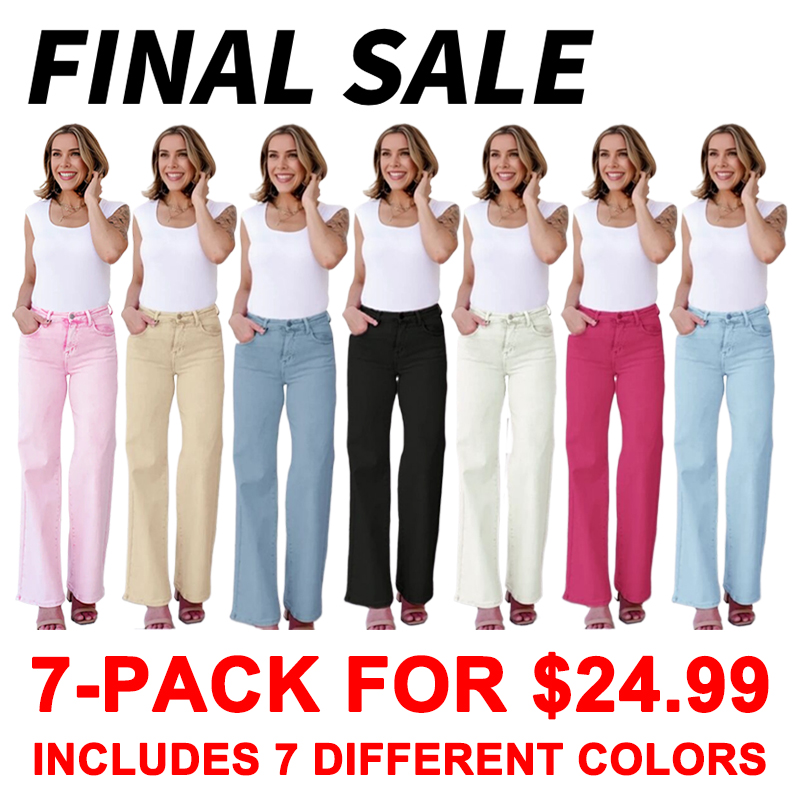 High Rise Tummy Control Wide Leg Jeans