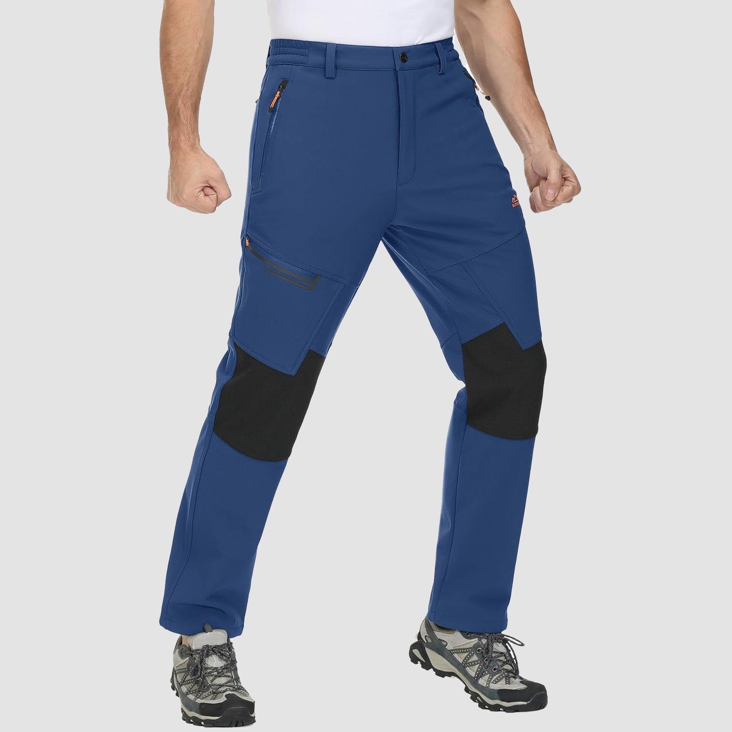 Men's Fleece-Lined Winter Ski Pants โ Water-Resistant with 4 Zip Pockets