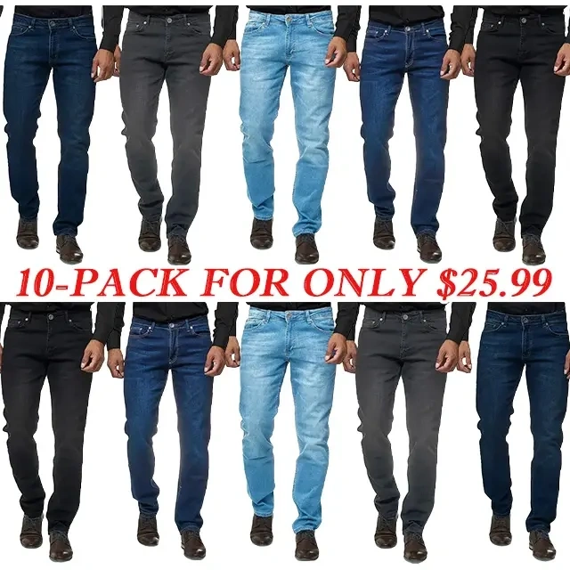 ⏰5-PACK ONLY $25.99⏰ Men's loose straight jeans - Brands at low prices, only available on our website.