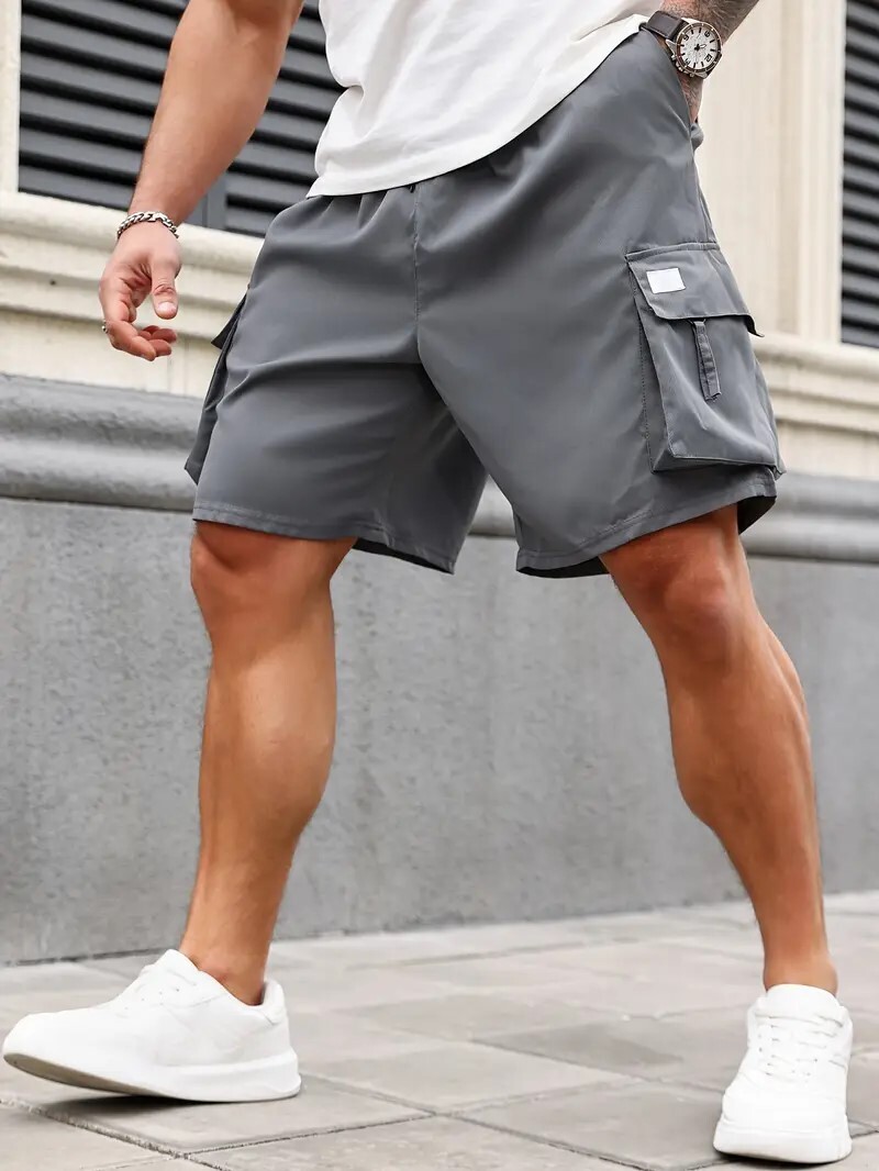 🔥Men's Plus Size Solid Flap Pocket Cargo Shorts