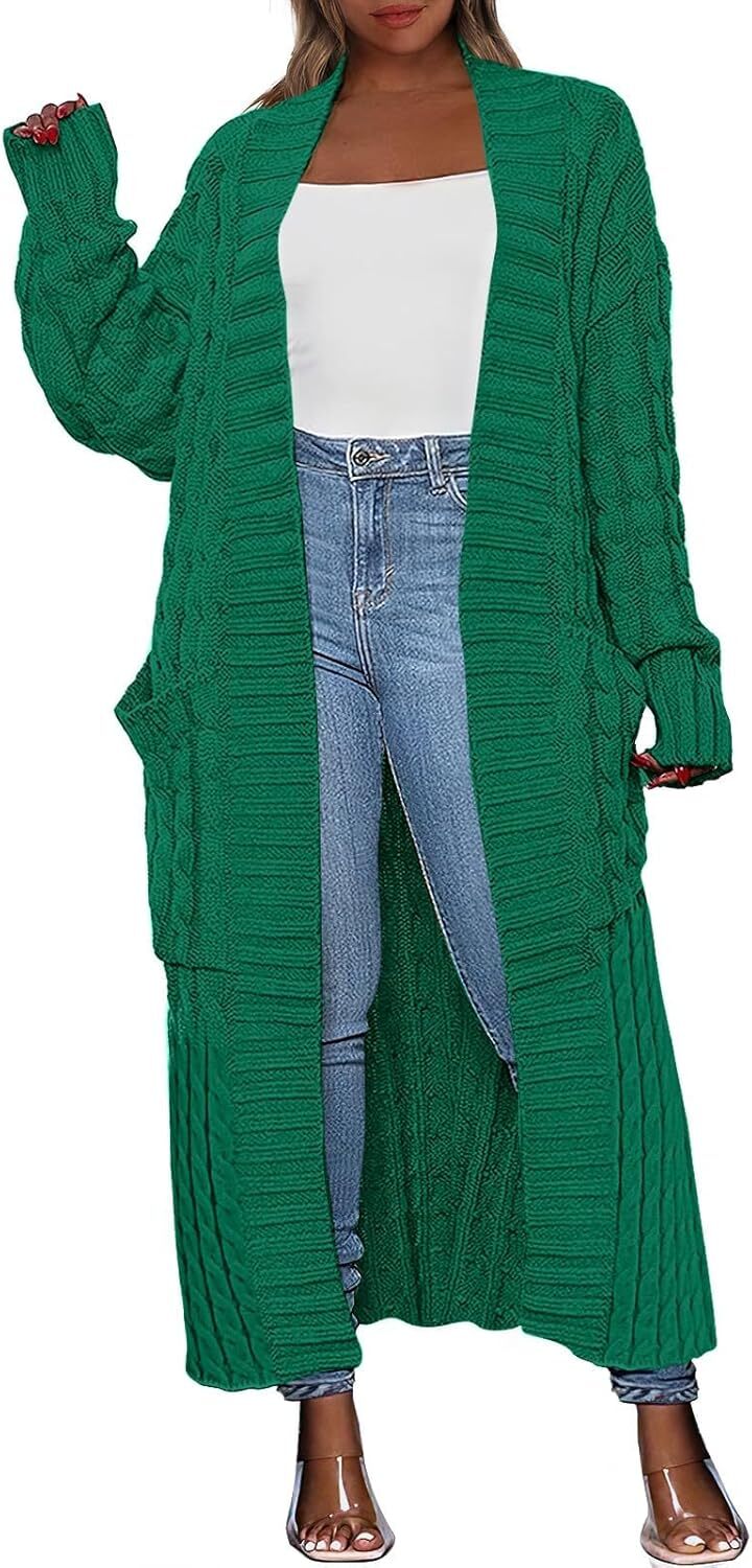 Women's Long Cardigan 2024 Oversized Coat Long Sleeve Open Cardigan Knitted Extra Long Coat Autumn Fashion Jacket Clothes