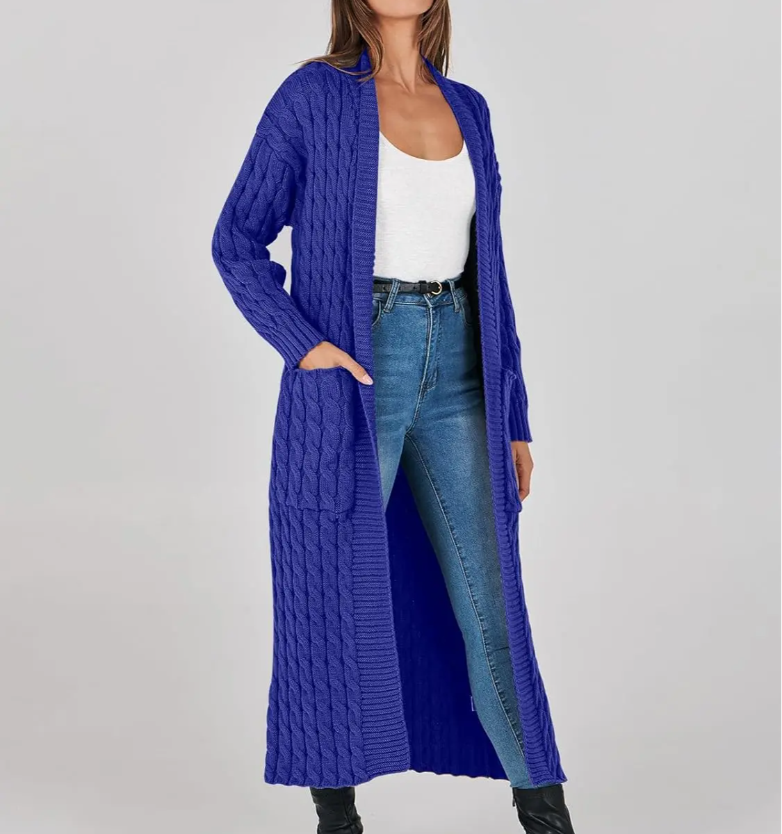 Women's Long Cardigan 2024 Oversized Coat Long Sleeve Open Cardigan Knitted Extra Long Coat Autumn Fashion Jacket Clothes