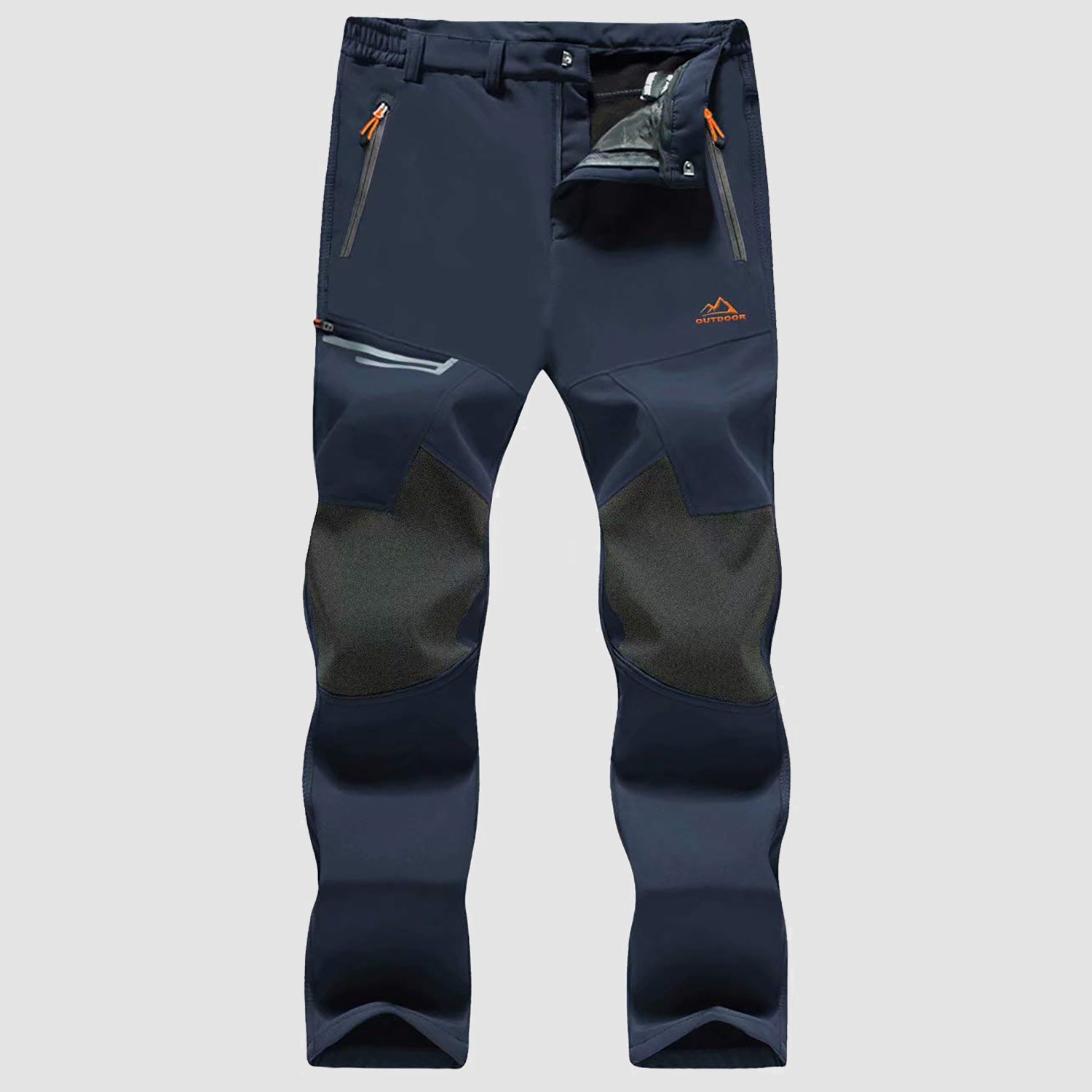 Men's Fleece-Lined Winter Ski Pants โ Water-Resistant with 4 Zip Pockets