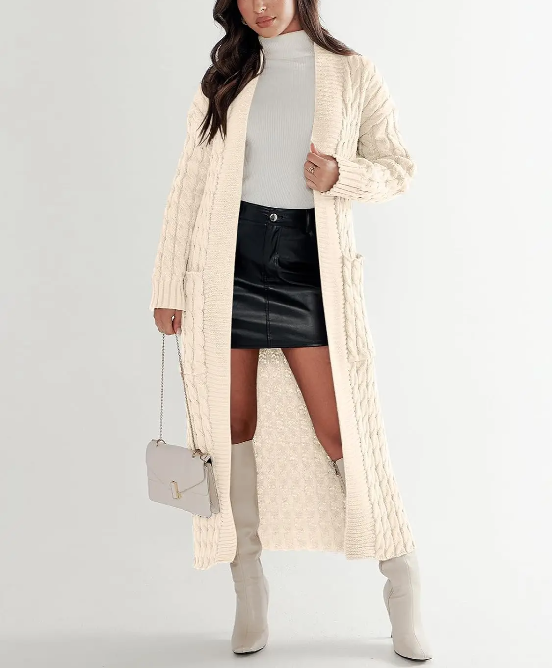 Women's Long Cardigan 2024 Oversized Coat Long Sleeve Open Cardigan Knitted Extra Long Coat Autumn Fashion Jacket Clothes