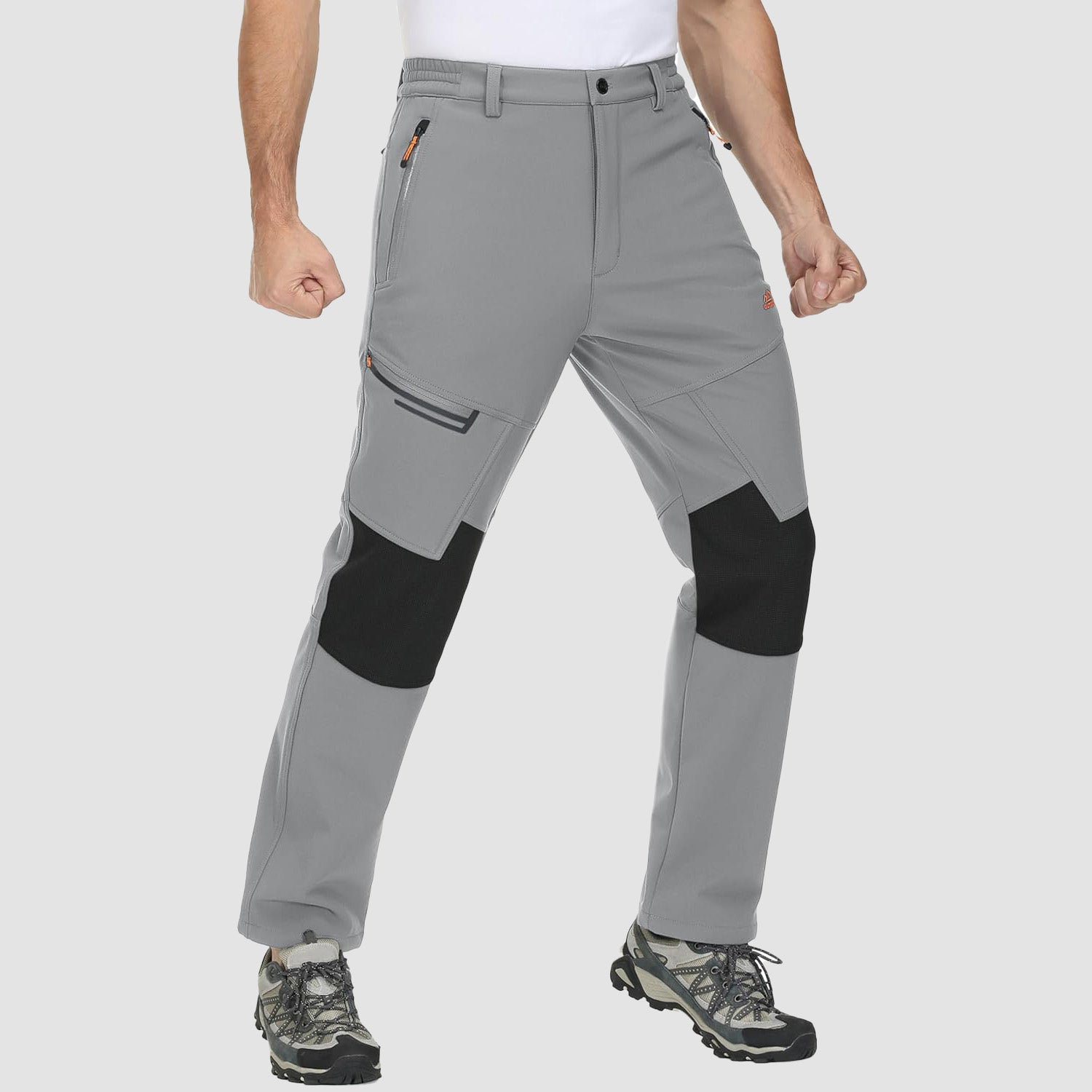 Men's Fleece-Lined Winter Ski Pants โ Water-Resistant with 4 Zip Pockets