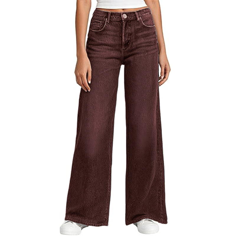 Women's Sweatpant Jeans Print Denim Sweatpants High Waisted Full-Length Wide Leg Pants Baggy Comfort Faux Jeans