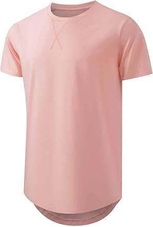 🔥Men's 12-Pack Cotton Hipster Hip Hop Longline Crewneck T-Shirt