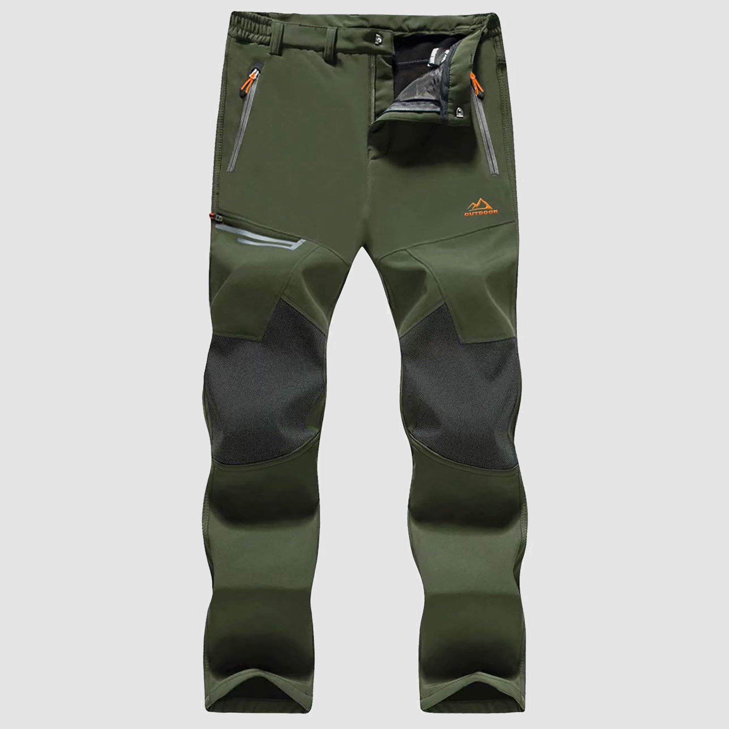 Men's Fleece-Lined Winter Ski Pants โ Water-Resistant with 4 Zip Pockets