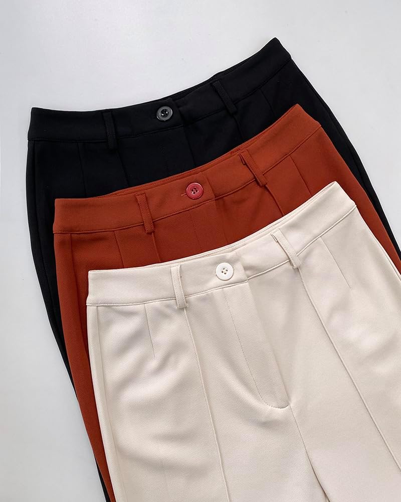 Work Pants for Women High Waist Straight Leg Work Pants Business Casual Trousers