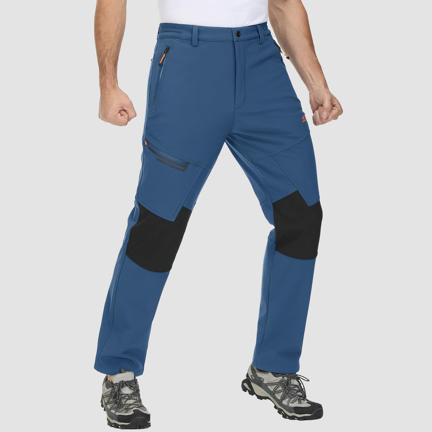 Men's Fleece-Lined Winter Ski Pants โ Water-Resistant with 4 Zip Pockets