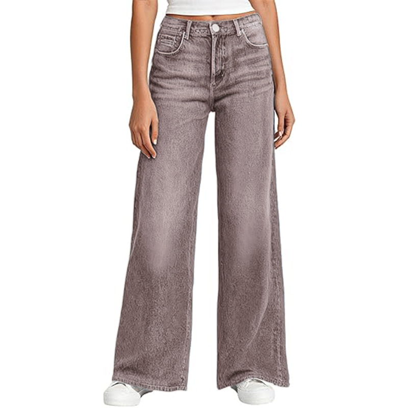 Women's Sweatpant Jeans Print Denim Sweatpants High Waisted Full-Length Wide Leg Pants Baggy Comfort Faux Jeans