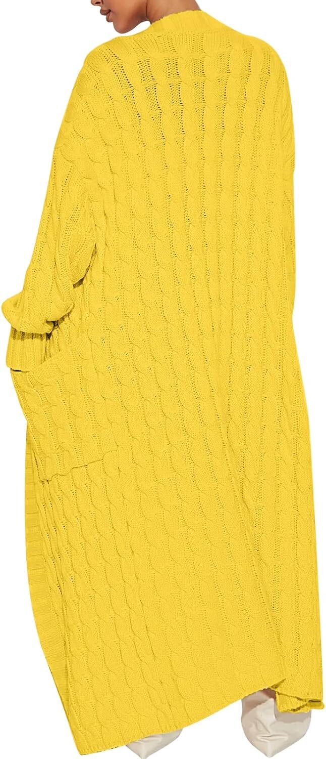 Women's Long Cardigan 2024 Oversized Coat Long Sleeve Open Cardigan Knitted Extra Long Coat Autumn Fashion Jacket Clothes