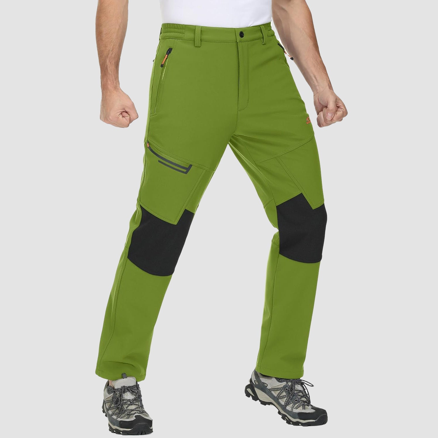 Men's Fleece-Lined Winter Ski Pants โ Water-Resistant with 4 Zip Pockets