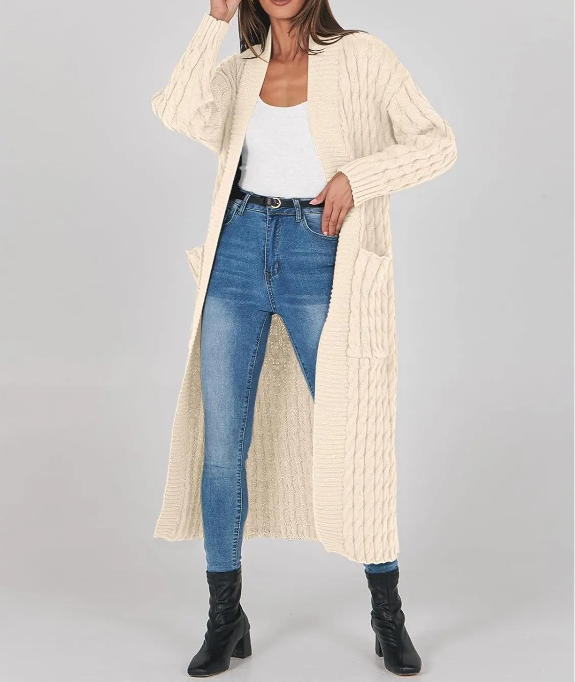 Women's Long Cardigan 2024 Oversized Coat Long Sleeve Open Cardigan Knitted Extra Long Coat Autumn Fashion Jacket Clothes