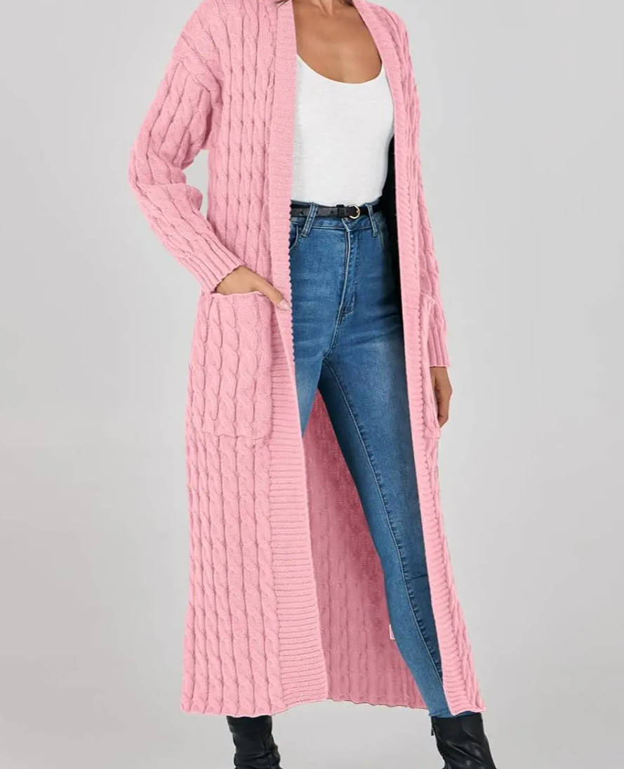 Women's Long Cardigan 2024 Oversized Coat Long Sleeve Open Cardigan Knitted Extra Long Coat Autumn Fashion Jacket Clothes