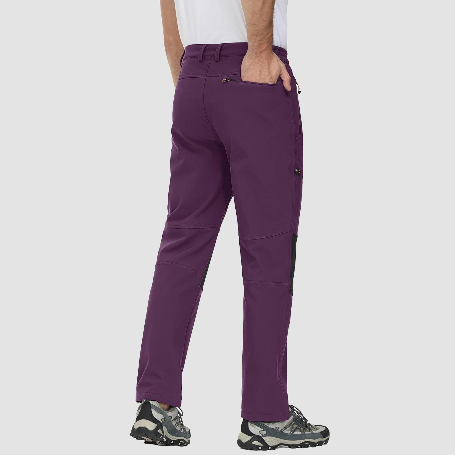 Men's Fleece-Lined Winter Ski Pants โ Water-Resistant with 4 Zip Pockets