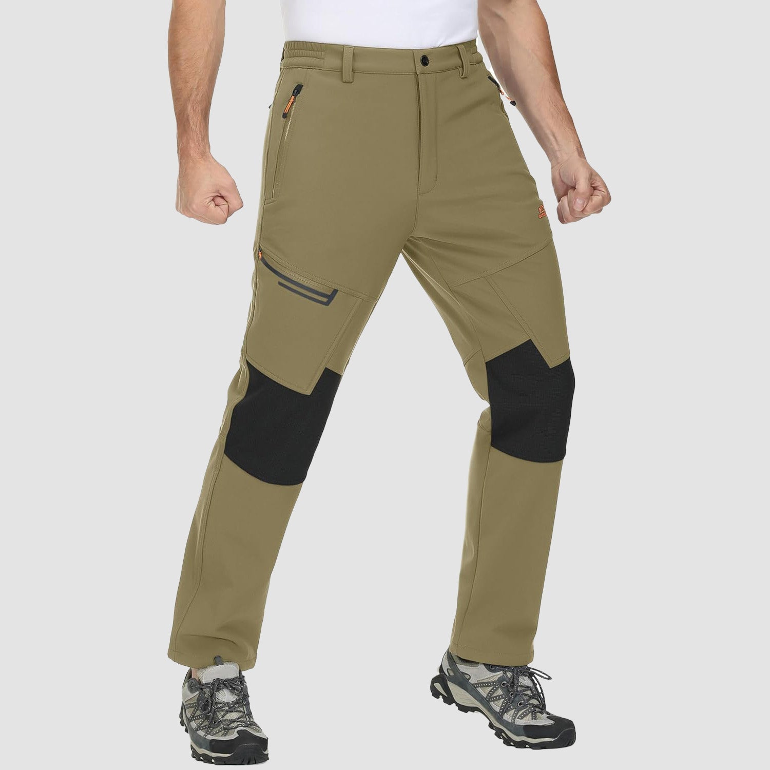 Men's Fleece-Lined Winter Ski Pants โ Water-Resistant with 4 Zip Pockets
