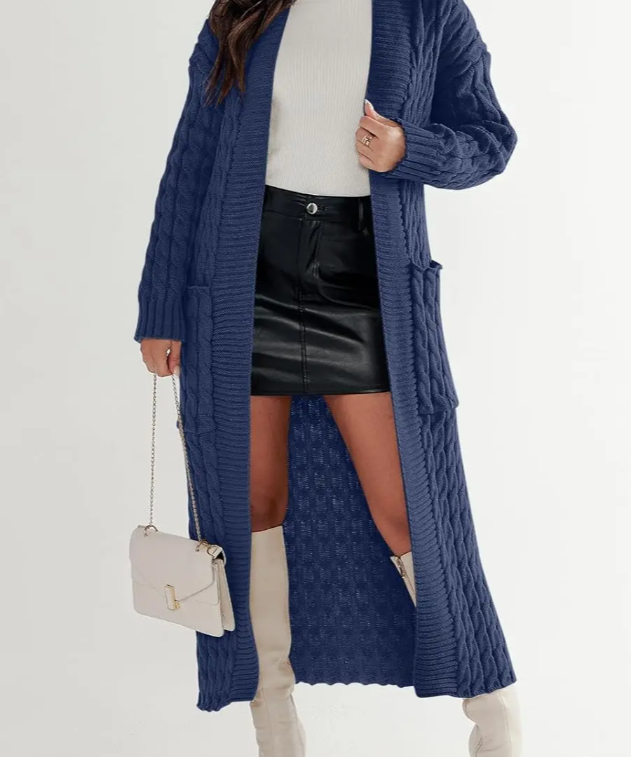 Women's Long Cardigan 2024 Oversized Coat Long Sleeve Open Cardigan Knitted Extra Long Coat Autumn Fashion Jacket Clothes