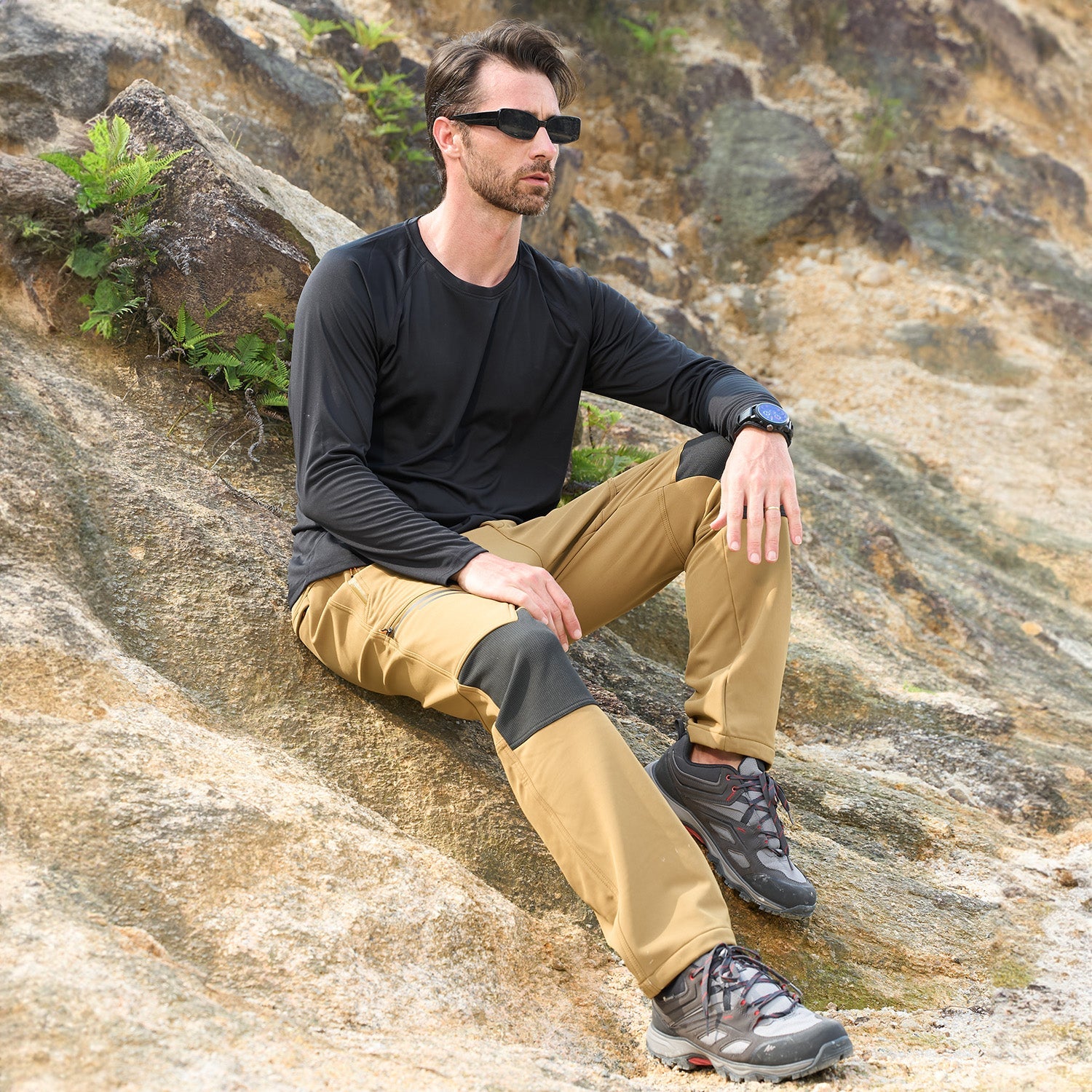 Men's Fleece-Lined Winter Ski Pants โ Water-Resistant with 4 Zip Pockets